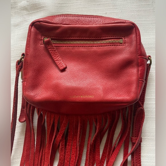 Lucky Brand Red Leather Fringe Crossbody Bag - Picture 5 of 13